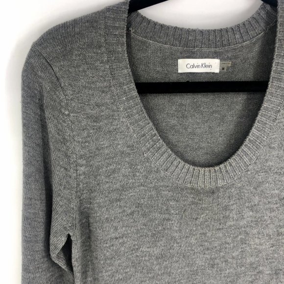 CK Calvin Klein Tiered Heather Gray Dress Medium - Picture 3 of 5